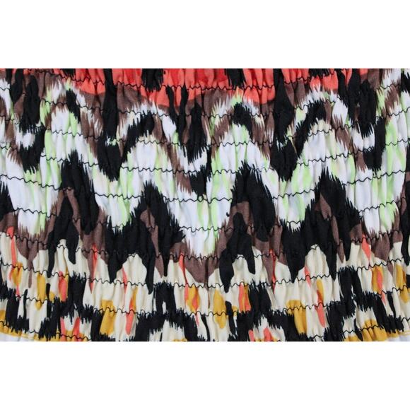 Convertible Maxi Skirt Smock Strapless Tunic Top Women L Multicolor Beachy Boho - Picture 7 of 9